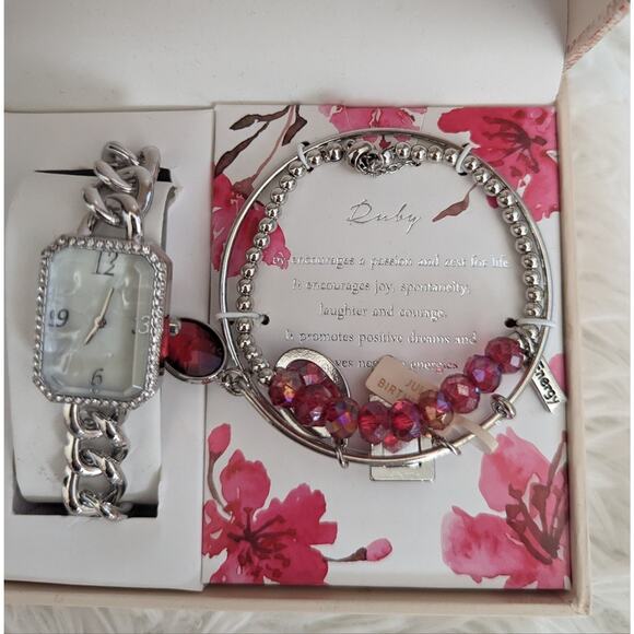 NEW Alexis Bendel Ruby July Watch and Bracelet Birth Month Set $40 - Picture 3 of 5